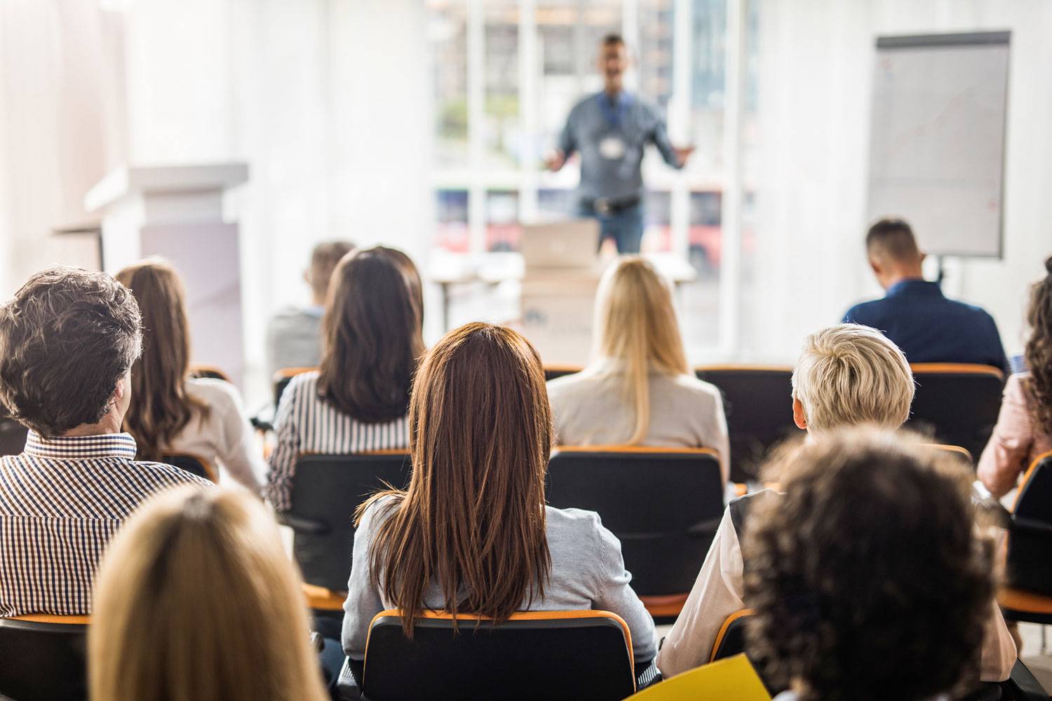 presenter and audience