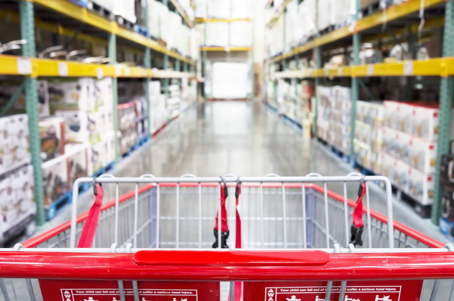 shopping cart in club supermarket store