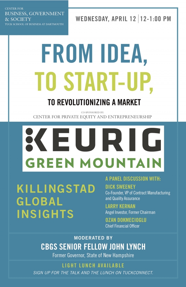 Tuck School of Business Keurig From idea, to startup, to