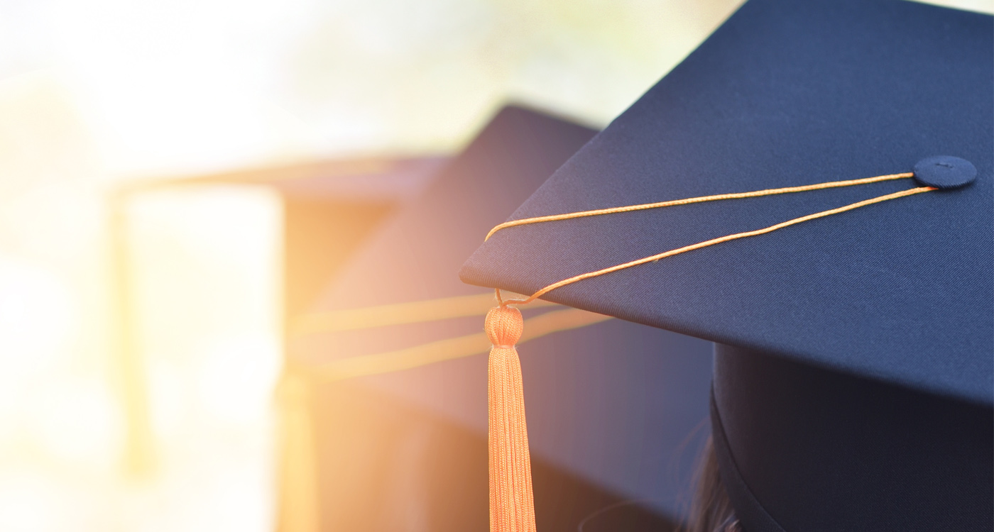 closeup of a graduate's cap